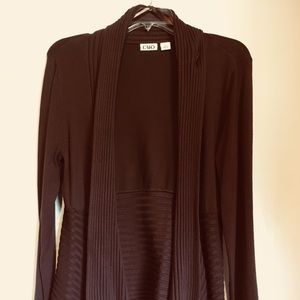 Brown Cardigan with flyaway draping front
